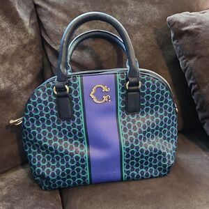 C. WONDER Limited handbag purse chain link faux leather multi color